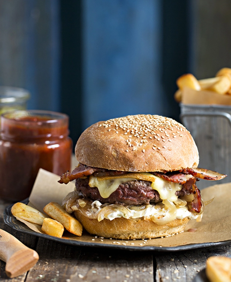Local burger with Raclette de Savoie cheese