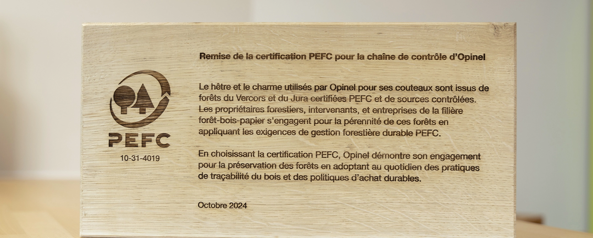 PEFC-zertifiziertes Buchen- und Weißbuchenholz von Opinel