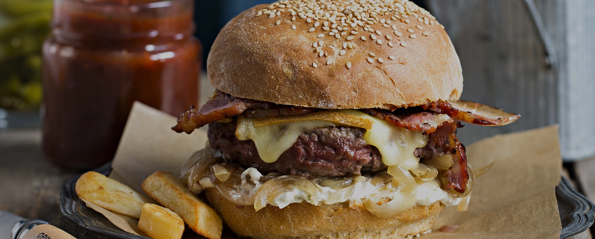 Local burger with Raclette de Savoie cheese