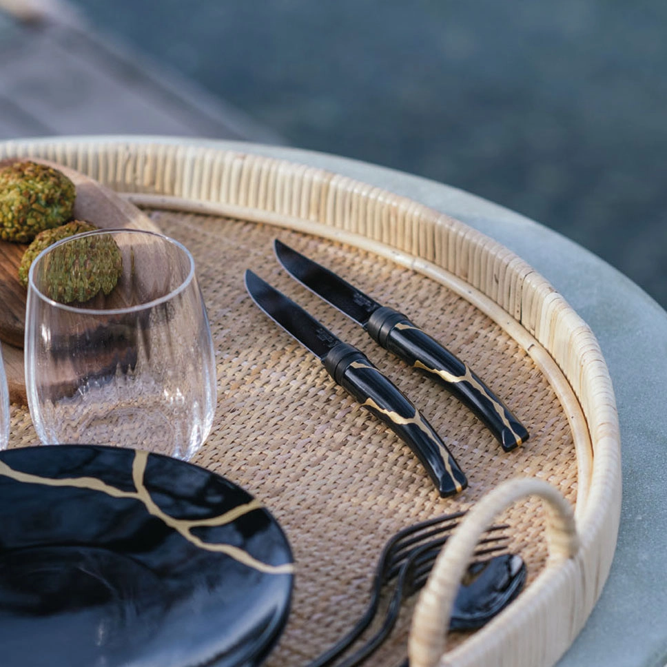Coffret de 2 couteaux de table Kintsugi Charbon Lame Noire