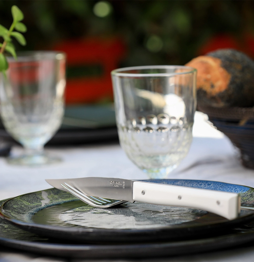 Coffret de 4 couteaux de table Facette Blanc