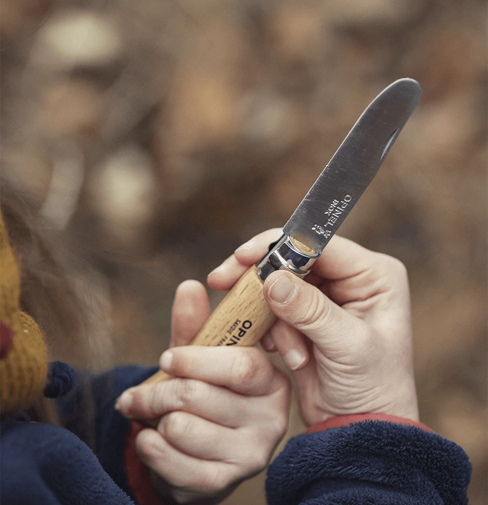 Set "Mein erstes Opinel" aus natürlichem Buchenholz und mit Etui