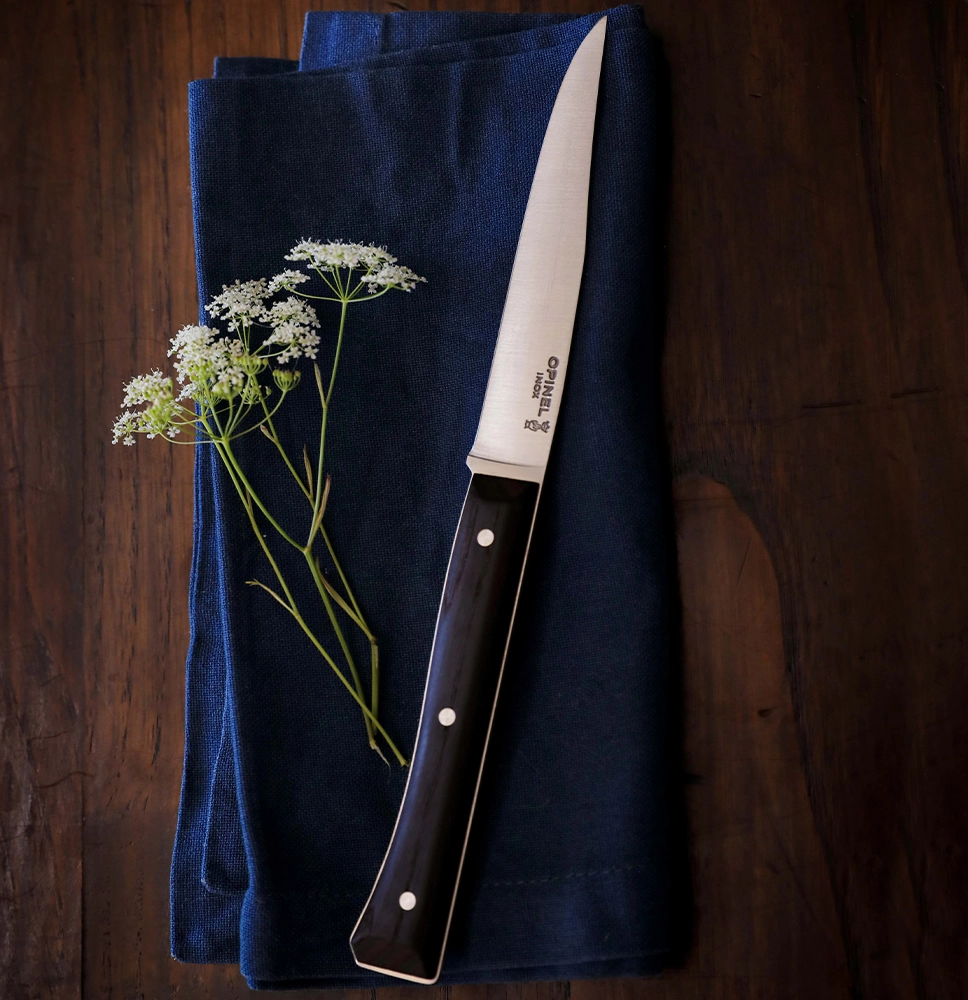 Coffret de 4 couteaux de table Facette Frêne sombre