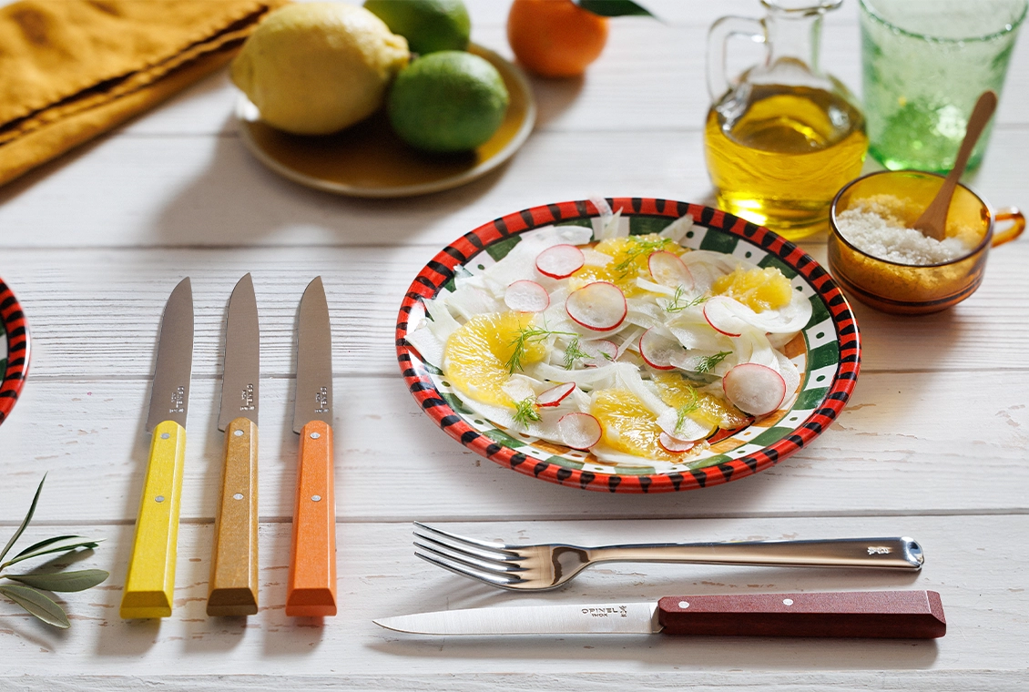 Set mit 4 Tischmessern N°125 Bon Appétit Agrumes