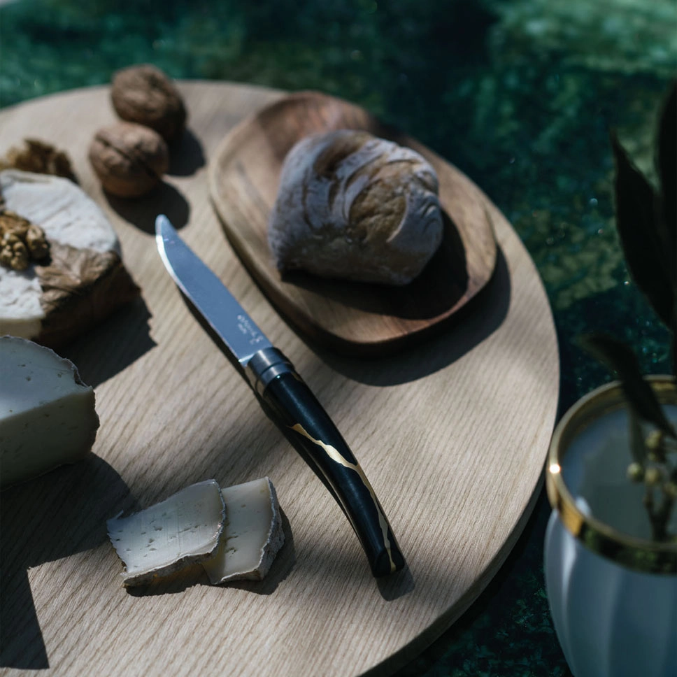 Set of 2 Coal Kintsugi silver blade table knives