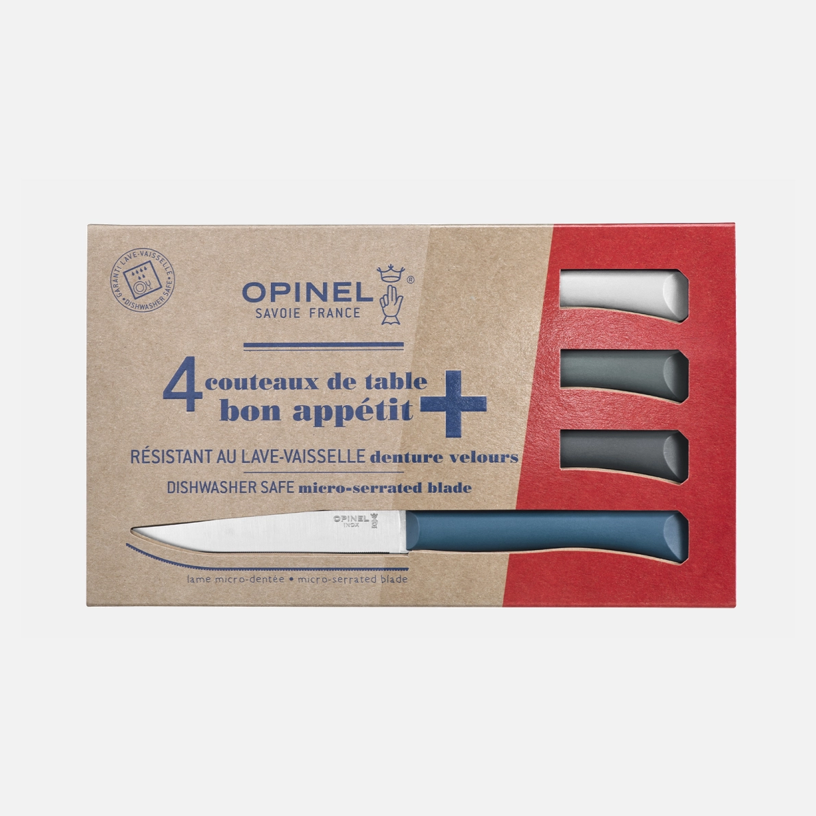 Coffret de 4 couteaux de table Bon Appétit + Tempête (Couleurs panachées)