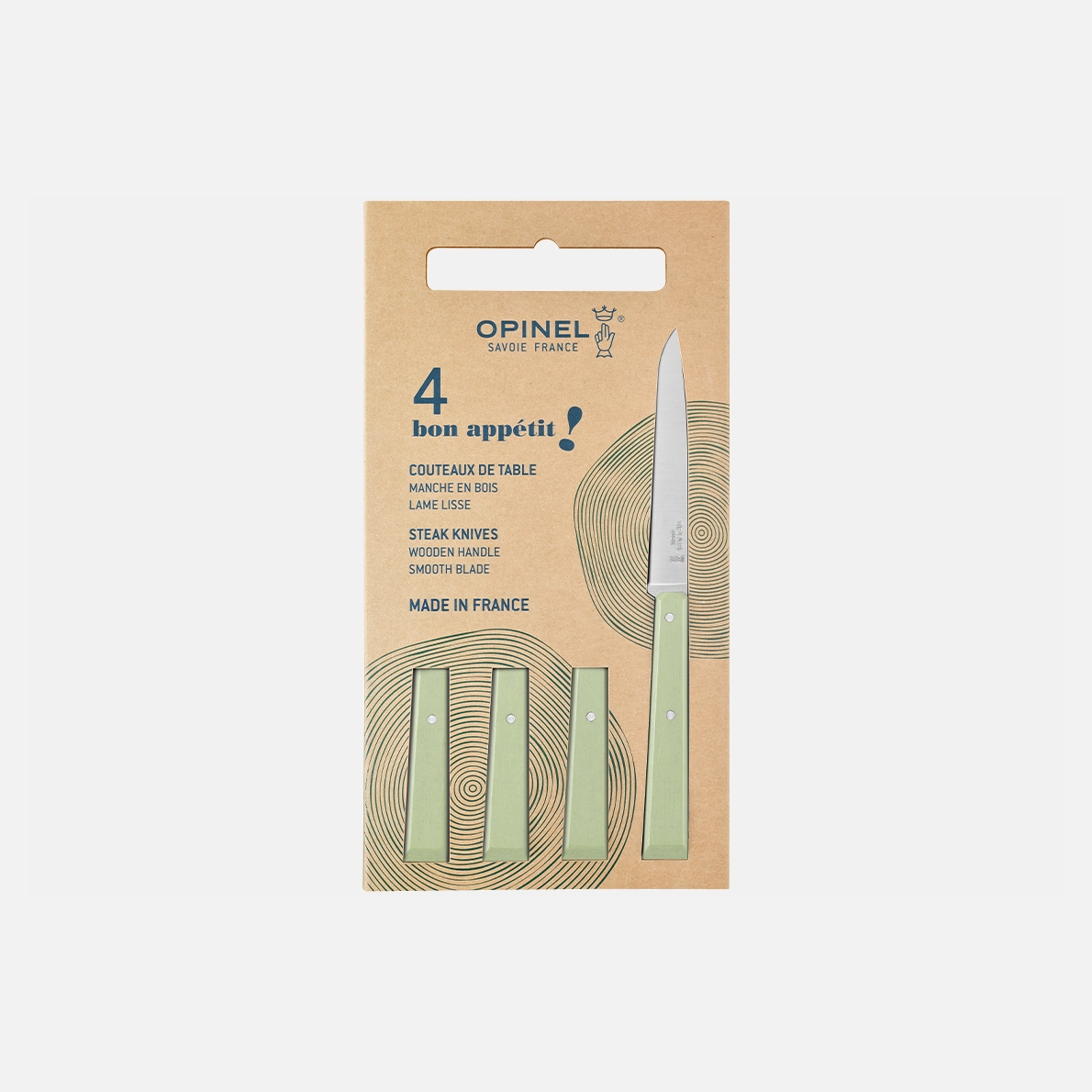 Coffret de 4 couteaux de table N°125 Bon Appétit Sauge
