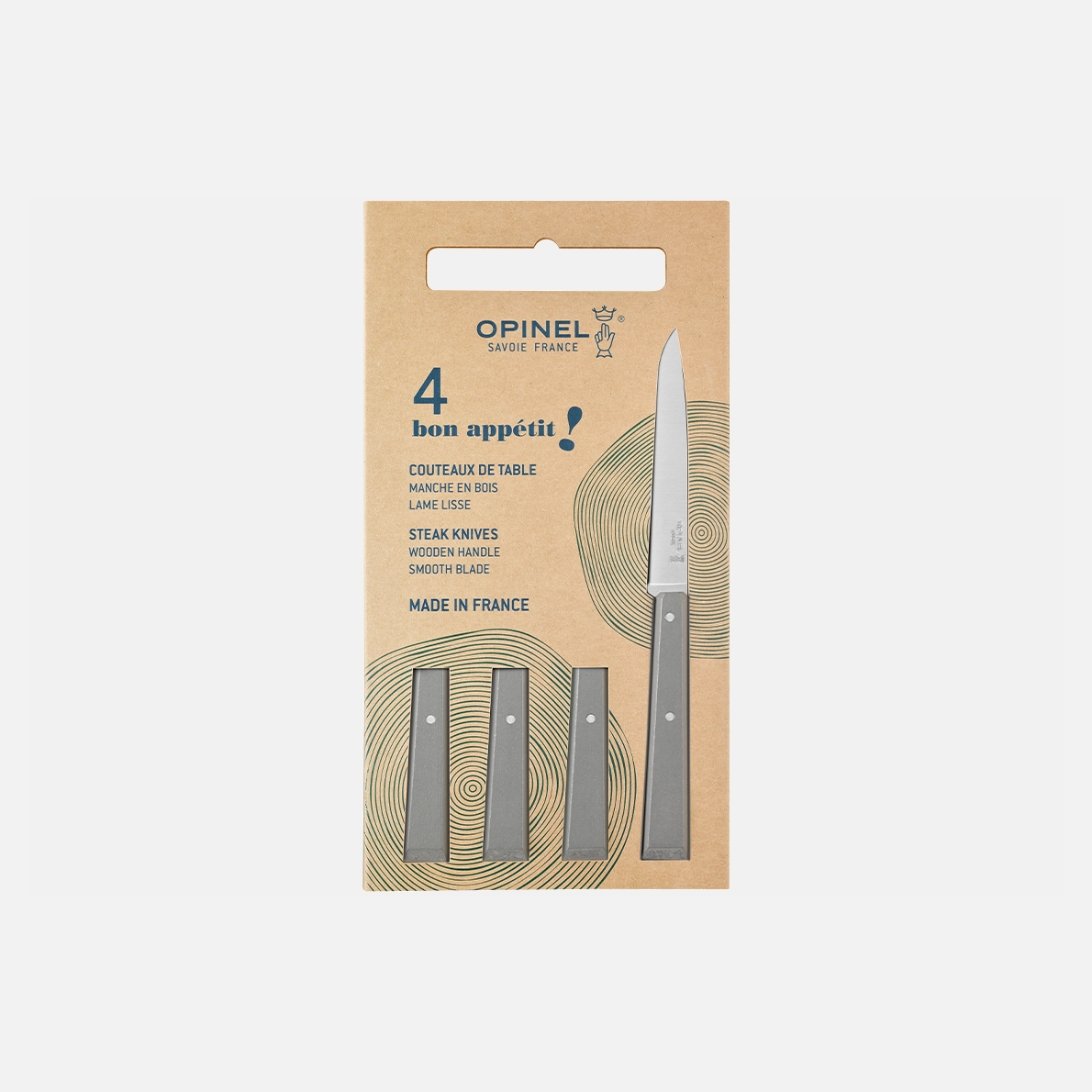 Set van 4 tafelmessen nr. 125 Bon Appétit Grijs
