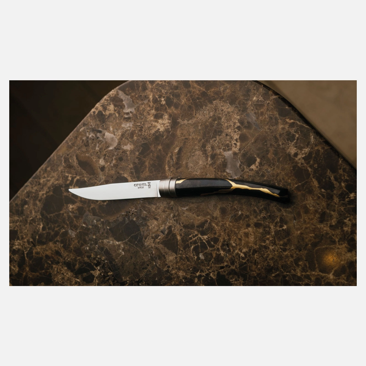 Set of 2 Coal Kintsugi silver blade table knives