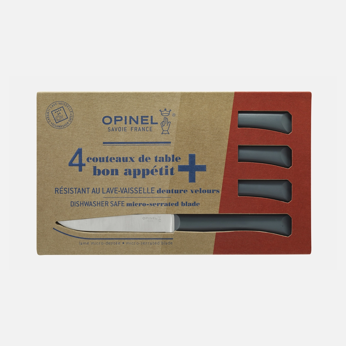 Messerset 4 Tafelmesser Bon Appétit + Anthrazit