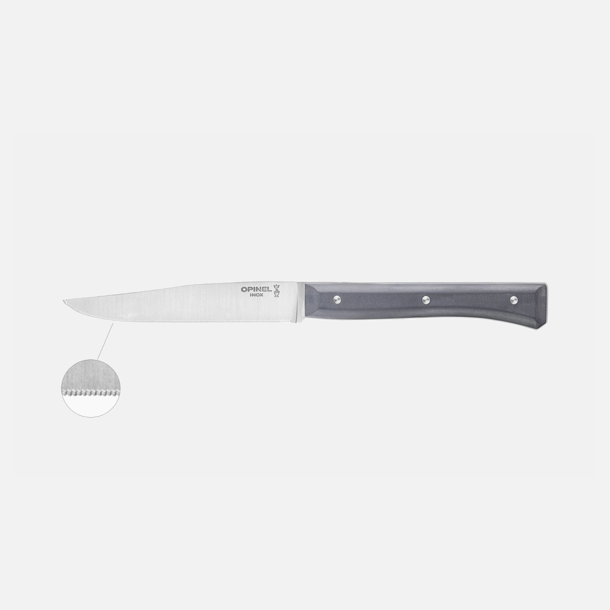 Juego de 4 cuchillos de mesa Facette Ardoise microdentado