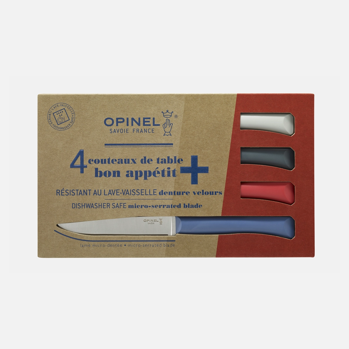 Set of 4 table knives N°125 Bon Appetit + Primo (variegated colours)