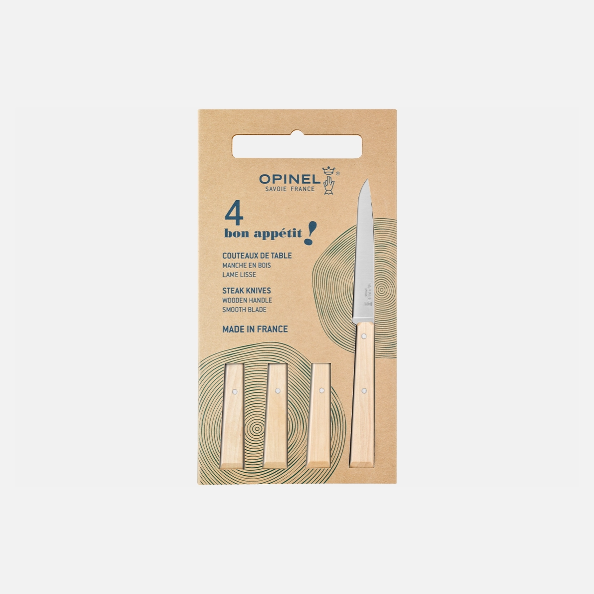 Set mit 4 Tischmessern N°125 Bon Appétit Hainbuche