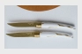 Set di 2 coltelli da tavola Kintsugi Bianco Lama Dorata