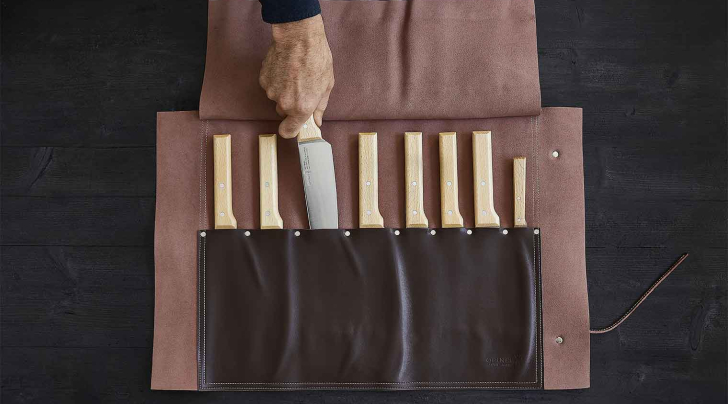 Simili leather map for 8 kitchen knives